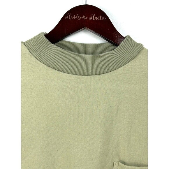 Nap Loungewear Drawstring Hem Cotton Sweatshirt Olive Green M Slouchy Oversize T - Picture 9 of 12